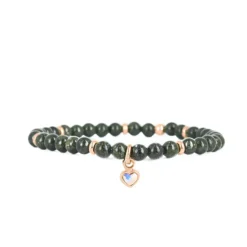 Bracelet Les Interchangeables A59922 - Perle Coeur Kaki Fonce Femme
