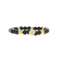 Bracelet Les Interchangeables A58816 - Perle Forme Fleur Noir Femme