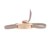 Bracelet Les Interchangeables A59133 - Plaque Ruban Brossée Strasse Beige Rose Femme