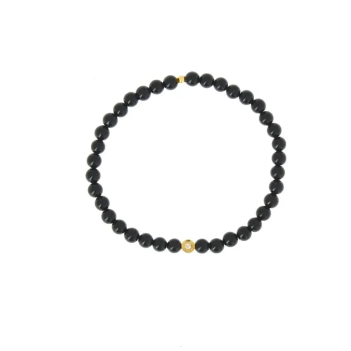 Bracelet Les Interchangeables A59802 - Perle Serti Fleur Noir Femme