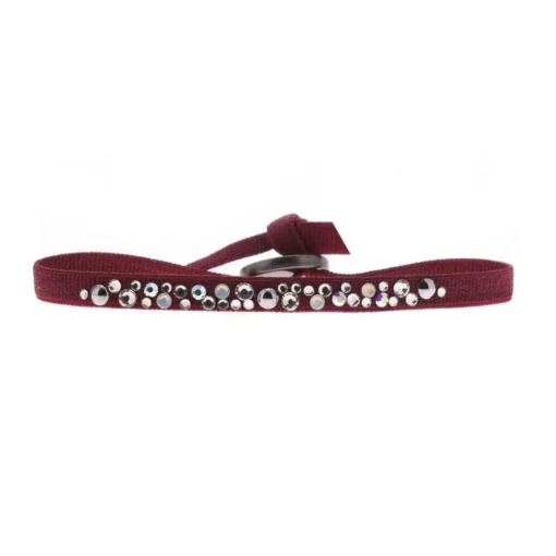 Bracelet Les Interchangeables A38217 - Bracelet Tissu Acier Rouge Femme