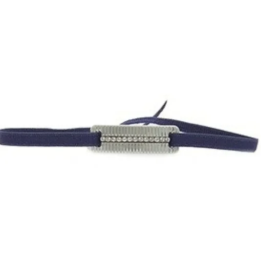Bracelet Les Interchangeables A55840 - Plaque Ruban Strie Strasse Marine Palladium Femme