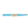 Bracelet Les Interchangeables A58622 - Mini Plaque 2 Rangs Perle Gomme Turquoise Femme