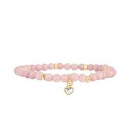 Bracelet Les Interchangeables A59657 - Perle Coeur Beige Rose Femme