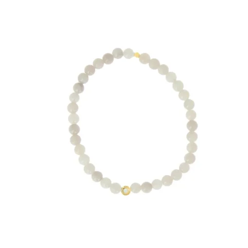 Bracelet Les Interchangeables A59651 - Perle Serti Fleur Beige Rose Femme