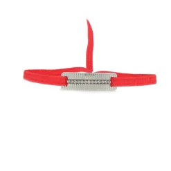 Bracelet Les Interchangeables A55826 - Plaque Ruban Strie Strasse Corail Palladium Femme