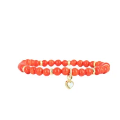 Bracelet Les Interchangeables A59902 - Perle Coeur Corail Femme