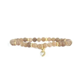 Bracelet Les Interchangeables A59896 - Perle Coeur Beige Rosé / foncé Femme