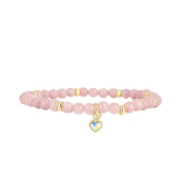 Bracelet Les Interchangeables A59895 - Perle Coeur Beige Rose Femme
