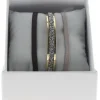 Bracelet Les Interchangeables A47069 - Bracelet Coffret Jonc Ruban Or Jaune Cristal Femme