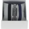 Bracelet Les Interchangeables A47067 - Bracelet Coffret Jonc Ruban Ruthenium Cristal Femme