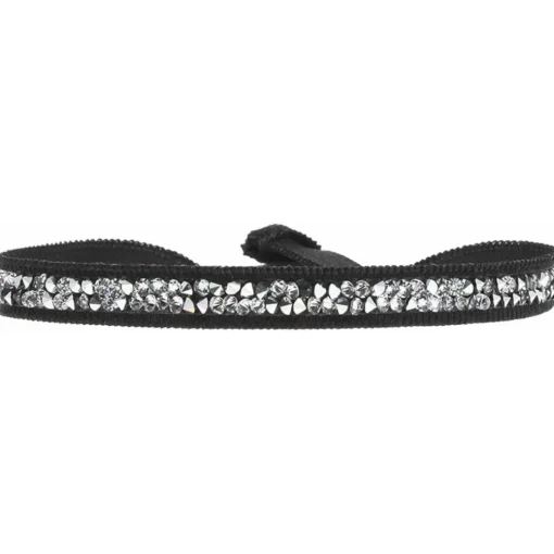 Bracelet Les Interchangeables A24929 - Bracelet Tissu Marron Cristaux de haute qualité Femme