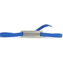 Bracelet Les Interchangeables A55817 - Plaque Ruban Strie Strasse Bleu Palladium Femme