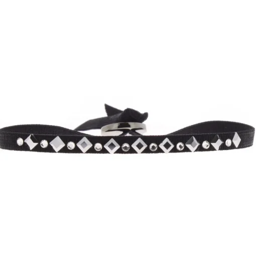 Bracelet Les Interchangeables A38175 - Bracelet Tissu Acier Noir Femme