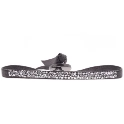 Bracelet Les Interchangeables A39542 - Bracelet Tissu Gris Cristaux de haute qualité Femme
