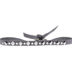 Bracelet Les Interchangeables A38173 - Bracelet Tissu Acier Gris Femme