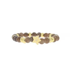 Bracelet Les Interchangeables A58807 - Perle Forme Etoile Beige Rosé / foncé Femme