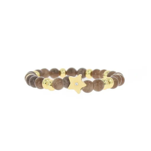 Bracelet Les Interchangeables A58807 - Perle Forme Etoile Beige Rosé / foncé Femme