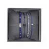 Bracelet Les Interchangeables A38642 - Bracelet Tissu Bleu Cristaux de haute qualité Femme