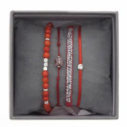 Bracelet Les Interchangeables A38647 - Bracelet Tissu Orange Cristaux de haute qualité Femme