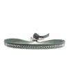 Bracelet Les Interchangeables A37666 - Bracelet Tissu Bleu Cristaux de haute qualité Femme