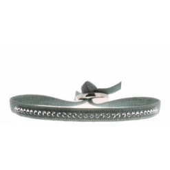 Bracelet Les Interchangeables A37666 - Bracelet Tissu Bleu Cristaux de haute qualité Femme