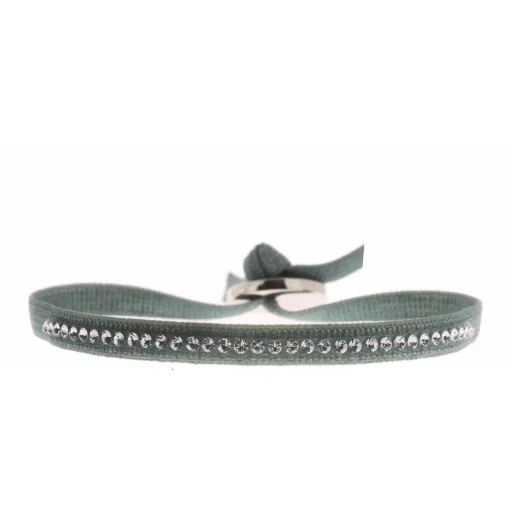 Bracelet Les Interchangeables A37666 - Bracelet Tissu Bleu Cristaux de haute qualité Femme