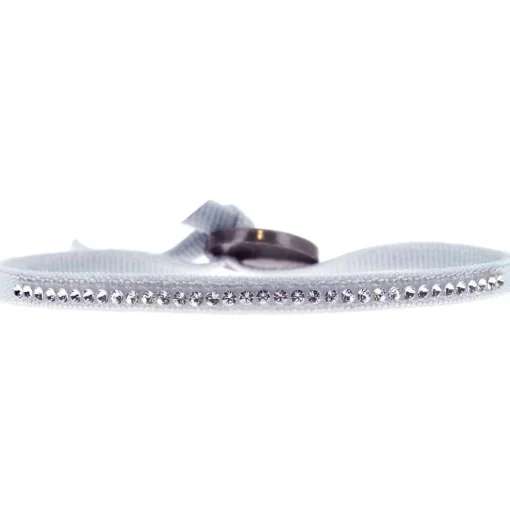 Bracelet Les Interchangeables A41170 - Bracelet Tissu Rose Cristaux de haute qualité Femme