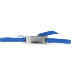 Bracelet Les Interchangeables A55646 - Plaque Ruban Lisse Strasse Bleu Palladium Femme