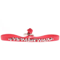Bracelet Les Interchangeables A41182 - Bracelet Tissu Acier Rouge Femme