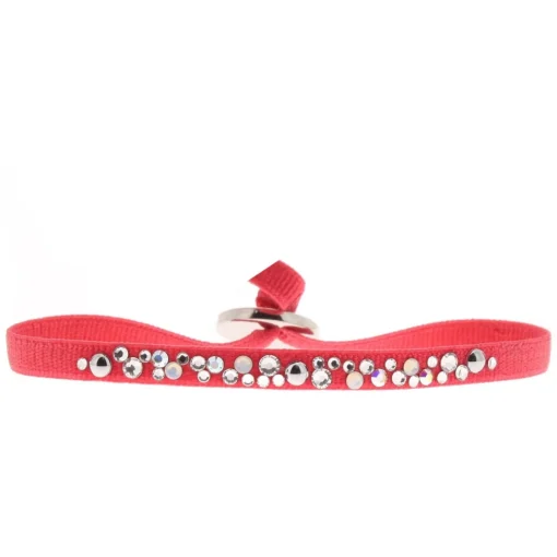 Bracelet Les Interchangeables A41182 - Bracelet Tissu Acier Rouge Femme