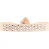 Bracelet Les Interchangeables A36902 - Bracelet Tissu Rose Cristaux de haute qualité Femme