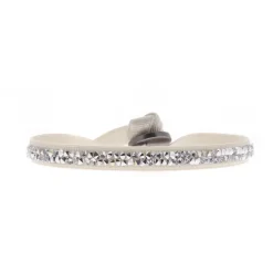 Bracelet Les Interchangeables A39369 - Bracelet Tissu Gris Cristaux de haute qualité Femme