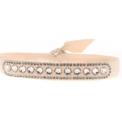 Bracelet Les Interchangeables A40128 - Bracelet Tissu Rose Cristaux de haute qualité Femme