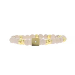 Bracelet Les Interchangeables A58781 - Perle Forme Carrée Beige Rose Femme