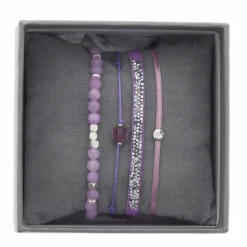 Bracelet Les Interchangeables A38649 - Bracelet Tissu Rose Cristaux de haute qualité Femme