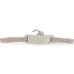 Bracelet Les Interchangeables A55642 - Plaque Ruban Lisse Strasse Beige Rose Palladium Femme
