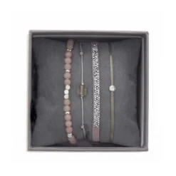 Bracelet Les Interchangeables A38637 - Bracelet Tissu Rose Cristaux de haute qualité Femme