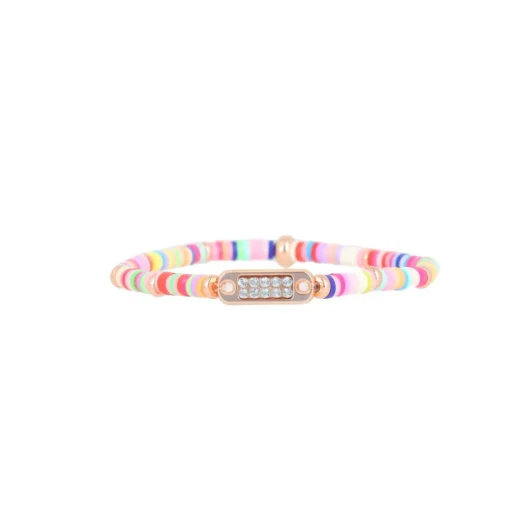 Bracelet Les Interchangeables A58764 - Mini Plaque 2 Rangs Perle Gomme Multicolore Clair Femme