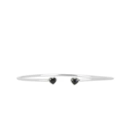 Bracelet Les Interchangeables A59200 - Jonc Double Coeur Palladium Femme