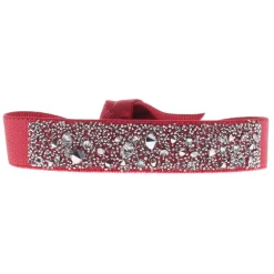Bracelet Les Interchangeables A38333 - Bracelet Tissu Rouge Cristaux de haute qualité Femme