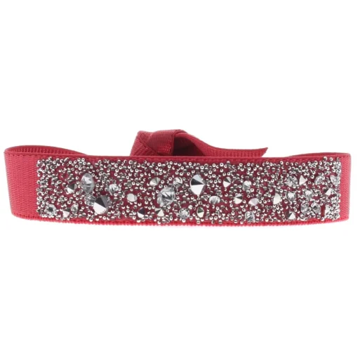 Bracelet Les Interchangeables A38333 - Bracelet Tissu Rouge Cristaux de haute qualité Femme