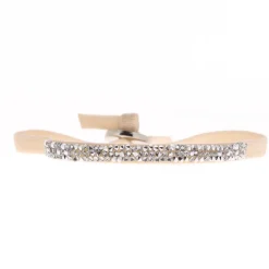 Bracelet Les Interchangeables A37096 - Bracelet Tissu Beige Cristaux de haute qualité Femme