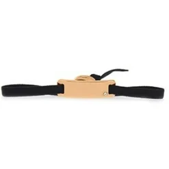 Bracelet Les Interchangeables A55622 - Plaque Ruban Lisse Strasse Noir Or Rose Femme