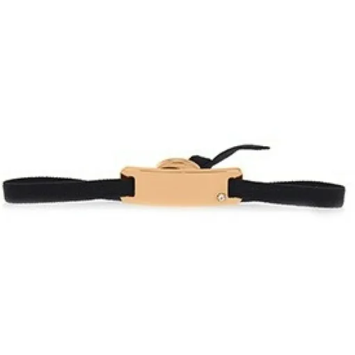 Bracelet Les Interchangeables A55622 - Plaque Ruban Lisse Strasse Noir Or Rose Femme