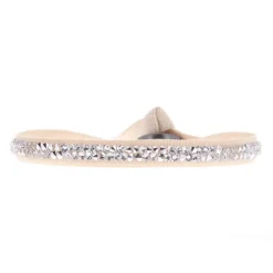 Bracelet Les Interchangeables A31477 - Bracelet Tissu Beige Cristaux de haute qualité Femme