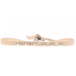 Bracelet Les Interchangeables A39350 - Bracelet Tissu Beige Cristaux de haute qualité Femme