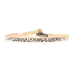 Bracelet Les Interchangeables A37643 - Bracelet Tissu Rose Cristaux de haute qualité Femme