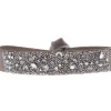 Bracelet Les Interchangeables A36981 - Bracelet Tissu Marron Cristaux de haute qualité Femme