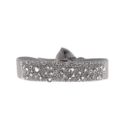 Bracelet Les Interchangeables A36464 - Bracelet Tissu Marron Cristaux de haute qualité Femme